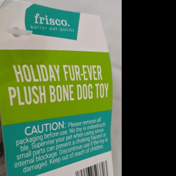 Frisco Holiday Fur-Ever Plush Bone Dog Toy - Picture 5 of 5